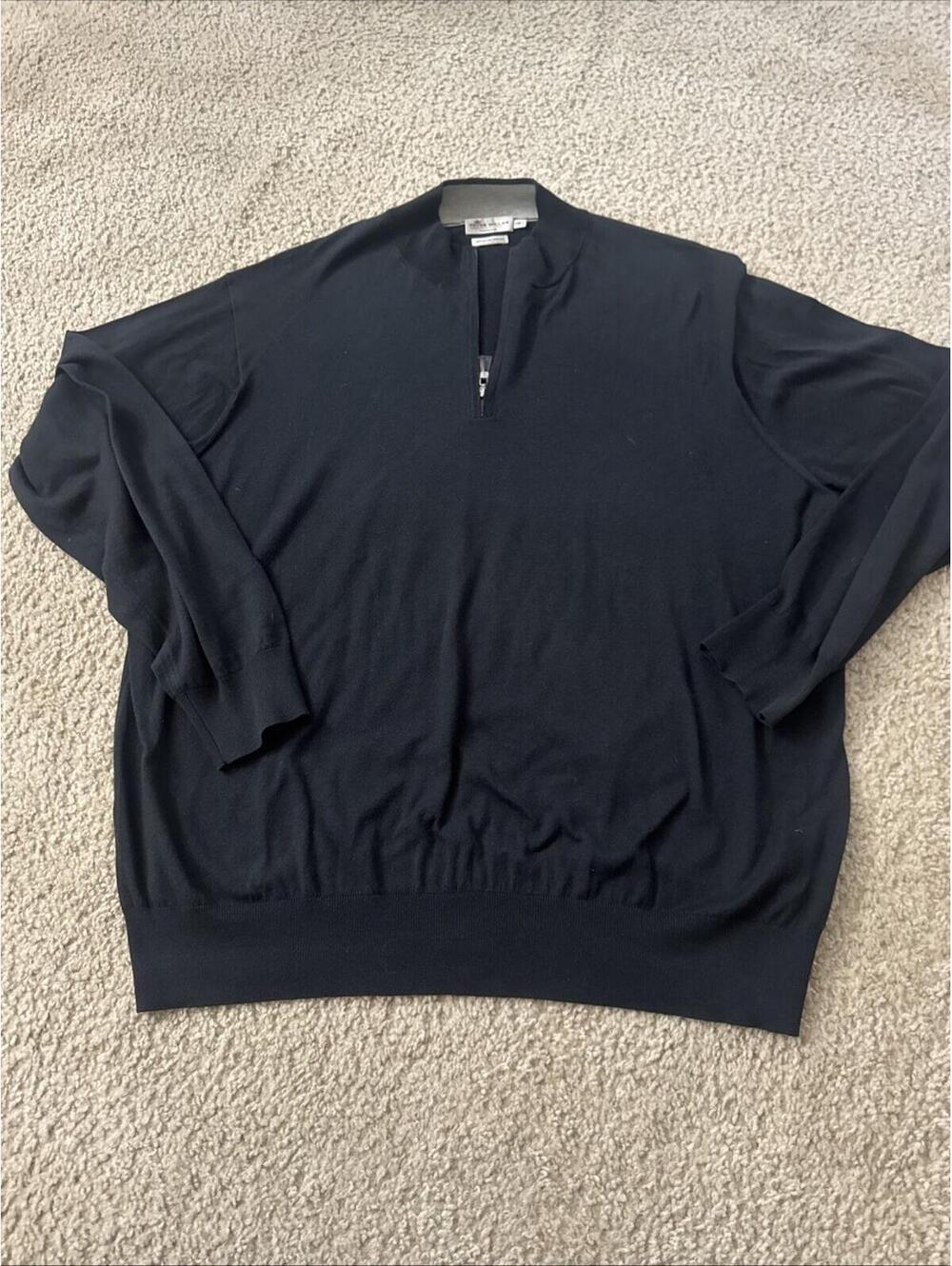 Peter Millar 1/4 Zip Sweater, Black, XXL